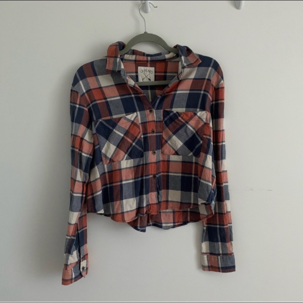 LA hearts cropped flannel